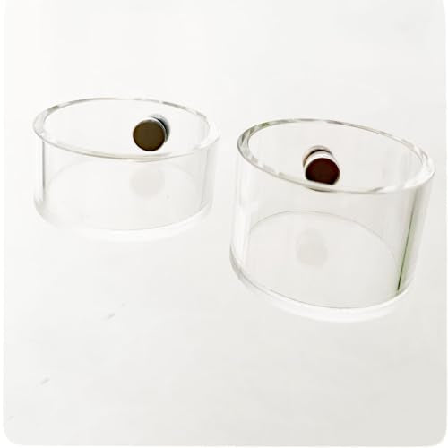 2Pcs Jumping Spider Feeding Dish, Magnetic Tiny Food Dishes Water Dish for Jumping Spider, Tarantula and Other Small Pets,Transparent - size: Multiple