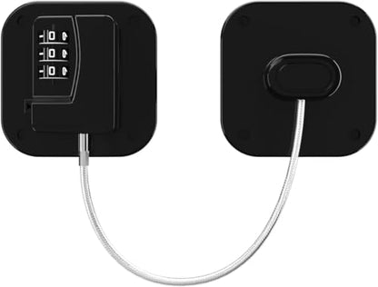 Refrigerator Lock - Heavy Duty Fridge & Cabinet Lock, Keyless Combination Lock for Drawers, Ovens, Trash Cans, and More | Easy Install | Black (2-Pack)