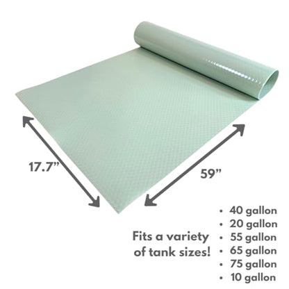 Tank Liner, 17.7" x 59", Bearded Dragon Gecko, Turquoise | Easily cut to fit 40 gallon tank, 20 gallon and more, Waterproof, Stain-Resistant, Terrarium Mat Substrate Carpet Bedding - color: Turquoise