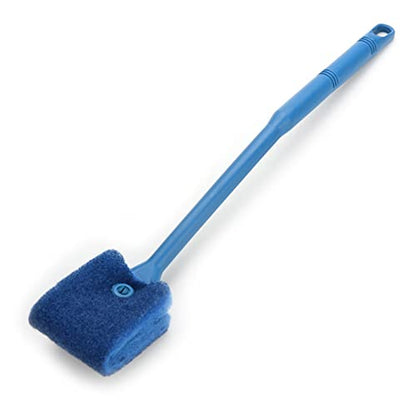 Algaes Cleaning Brush Aquarium Scrubber Cleaner for Glass Long Handle 2-Sided Sponge Pad Fish for Tank Cleaning to Aquarium Algaes Scraper Sponge Glass, Green