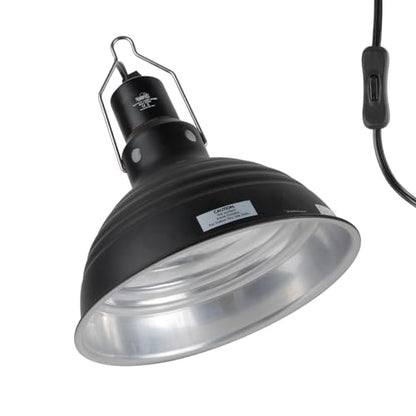 LUCKY HERP Reptile Light Fixture 8.1inch- Lightweight Aluminum Reflector Dome Reptile Light Fixture, Reptile Heat Lamp Fixture for UVB Light Bulb Basking Bulb Heat Bulb - size: 8.1 Inch