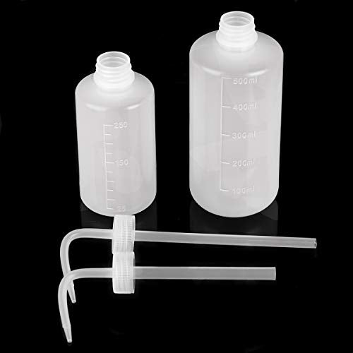 Oubest Squeeze Washing Bottle Succulent Watering Bottle 250ml + 500ml Water Squirt Irrigation Squeeze Sprinkling Can Plastic Wash Plant 2pc - color: White, size: 500ml+250ml