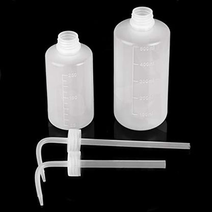 Oubest Squeeze Washing Bottle Succulent Watering Bottle 250ml + 500ml Water Squirt Irrigation Squeeze Sprinkling Can Plastic Wash Plant 2pc - color: White, size: 500ml+250ml