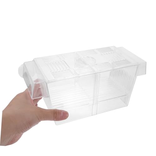 2pcs Self-Floating Fish Breeding Box Double-Layer Aquarium Incubator for Betta Fish Fry Hatching Tank with Divider for Shrimp and Reptiles