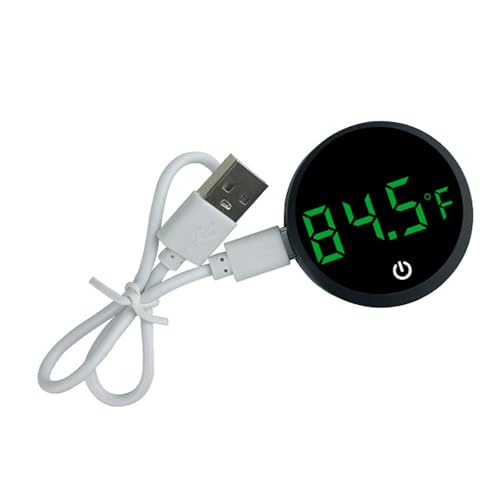 Fishtanks Digital Thermometers LED Display Accurate Temperature Gauge for Reptiles Tanks Wth Stick on Rechargeable Design LED Display Thermometers - color: Black Celsius