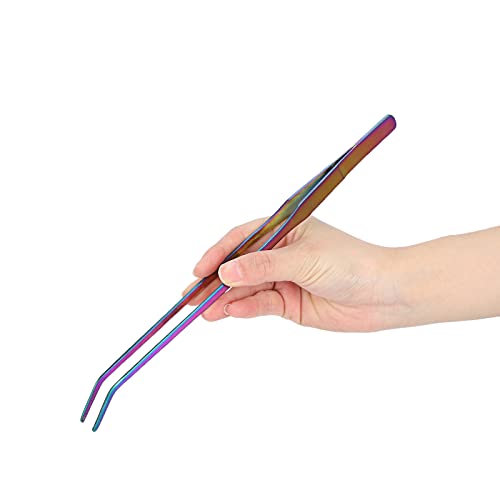 Aquarium Tweezers, Long Tweezers Planted Tongs Feeding Tools 27cm Stainless Steel Long Tweezer Feeding Tongs for Aquatic Plants, Reptile, Snakes, Lizards, Feeder (27cm - size: 27cm bent clip