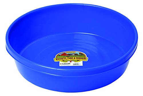 Little Giant® Plastic Utility Pan | Feed Pan | Durable & Versatile Livestock Feeding Bucket | Made in USA | 3 Gallon | Blue - color: Blue, size: 3 Gallon