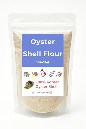 | Oyster Shell Flour 1lb – Finely Ground Calcium Material for Chickens, Ducks, Birds, Reptiles, Amphibians, and More – Crushed Oyster Shell Alternative | 굴껍질가루 (1lb)