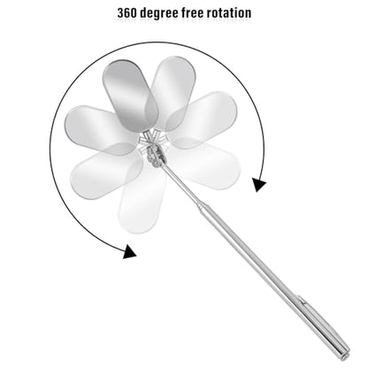 Telescoping Inspection Mirror, 2 Piece Car Inspection Mirror, Stainless Steel Mechanic Mirror,Retractable Extension Mirror,Flexible Inspection Mirror for Checking Vehicle and Small Details (8~24 Inch) - size: 2PCS