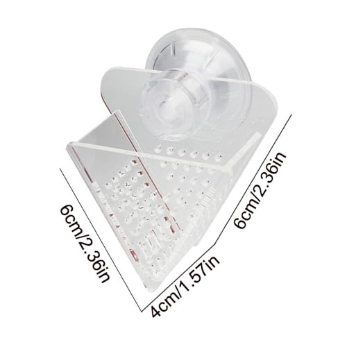Shrimp Feeding Dish - Transparent Acrylic Cone Worm Feeding Tray, 2.36x1.57x2.36 inches Aquarium Fish Feeder Dish for Betta, Shrimp, Snails, Frogs, Puffers, Turtles and Coral Reef Tanks