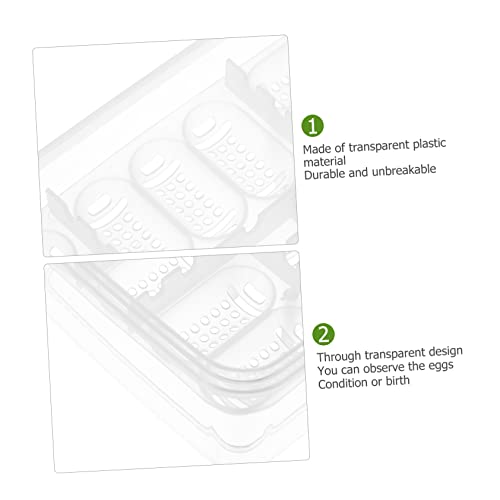 2Pcs Compartment Reptile Egg Incubator Tray Breeding Box for Snakes Lizards and Turtles Easy Clean and Reusable Transparent Design for Observation