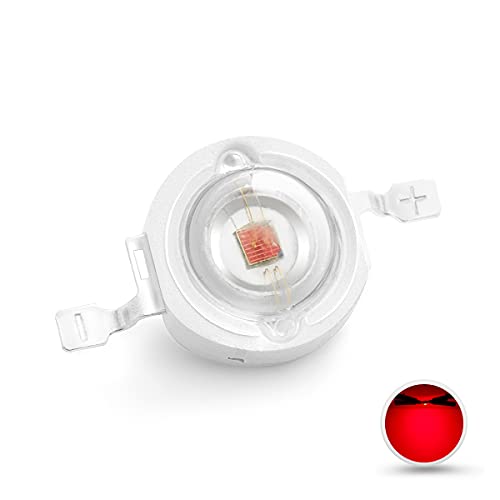 CHANZON 10 pcs High Power Led Chip on Board 3W Red | (400mA - 500mA / DC 2V - 2.4V / 3 Watt) Super Bright Intensity SMD COB Light Emitter Components Diode Bulb Bead DIY Lighting - color: E) Red