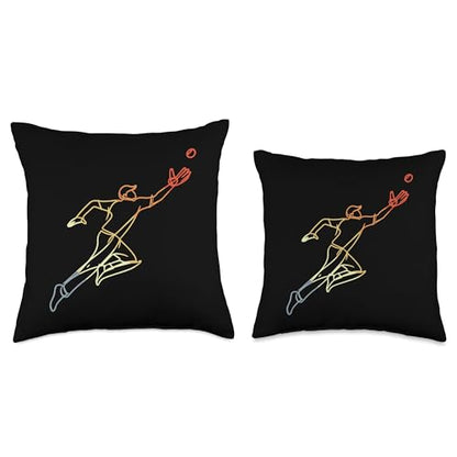 Cricket Keeper Sketch Vintage Look Throw Pillow - size: 18x18
