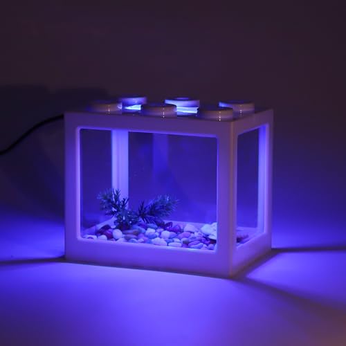 Mini Aquarium Light 0.5-2 Gallon Desktop Aquarium Blue USB LED Light - color: Blue
