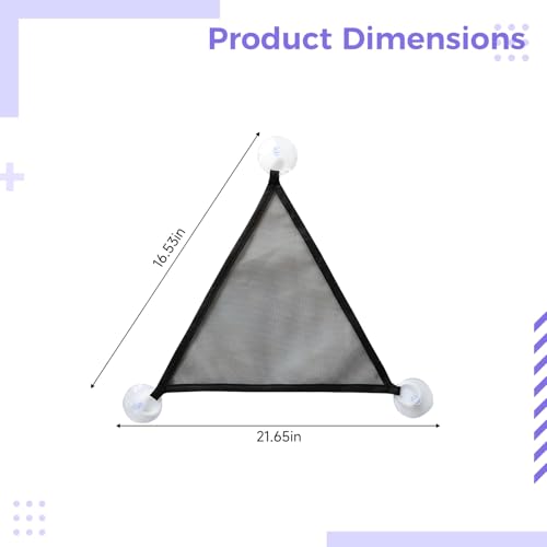 2 Pcs Reptile Hammock Black, Polyester Mesh Resting Spot, Hanging Lizard Lounger Bed with Suction-Cup Mount, 16.5 x 21.7 x 16.5 in / 42 x 55 x 42 cm, for Bearded Dragons and Leopard Geckos