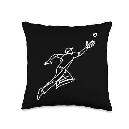 Cricket Keeper Drawing Throw Pillow - size: 16x16