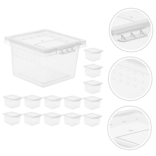 Mikikit 20PCS Reptile Breeding Box for Tarantula Lizard Gecko Scorpion and Insect Sturdy Plastic Feeding Container Ventilation for Small Reptiles and Pets
