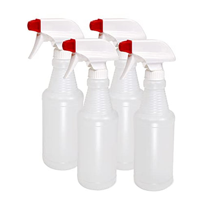 Pinnacle Mercantile Plastic Spray Bottles USA Made 4 Pack 16 oz Leak Proof Empty Refillable Mist/Stream for Cleaning Solutions, Plants, Hair, Bleach, Vinegar, Alcohol Safe - size: 16 Oz, 4 Pack