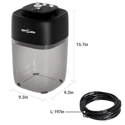 REPTI ZOO 10L Reptile Mister Fogger Mister for Reptile Tank Reptile Misting System Extremely High-Pressure Silent Pump Reptile Humidifier Terrarium Mister with 2PCS Nozzles for Reptiles/Amphibians