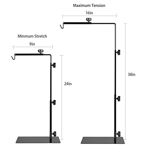 Reptile Heat Lamp Stand, Adjustable 24-38in, Multi-Lamp, XL | Metal lamp holder with weighted base, holds 2 dome lampshades For bearded dragon,snake,turtle,chameleon,terrarium accessories - size: XL