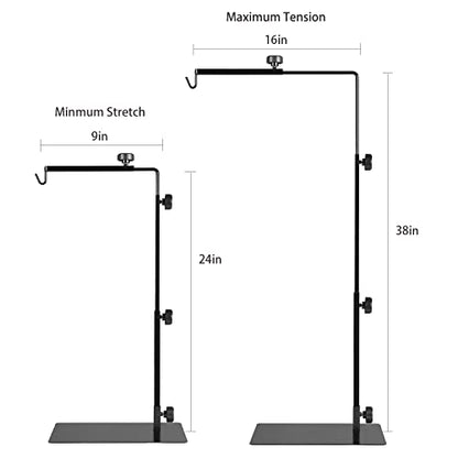 Reptile Heat Lamp Stand, Adjustable 24-38in, Multi-Lamp, XL | Metal lamp holder with weighted base, holds 2 dome lampshades For bearded dragon,snake,turtle,chameleon,terrarium accessories - size: XL
