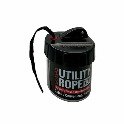 Rapid Rope Canister, 70ft Black Tactical Paracord, 1100lb Test, USA Made | Heavy Duty Poly Rope Test Cord, Non-Tangle Dispenser Included, For Hiking, Camping, Survival, Utility, Stocking Stuffer, Gift - size: 70ft, style: Black