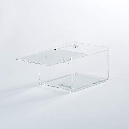 REPTI ZOO Magnetic Acrylic Case 4.1"x3.3"x2.5" Nano Enclosure Reptile Breeding Box Terrarium Cage Tank Tarantula Scorpion Sling Isopods Lizards Roach Invertebrates Insect Mantis