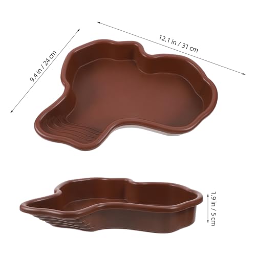 Alipis Large Plastic Turtle Soaking Tub Reptile Water Dish Pool for Turtle Bathing Accessory Household Reptile Bathing Basin