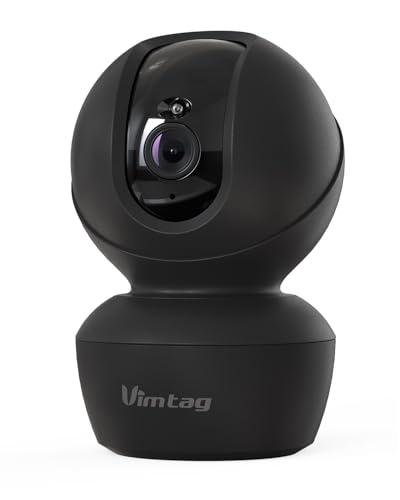 VIMTAG 5G 4MP Indoor Cameras for Home Security, Pet Camera Indoor with Phone App, Dog Cam, Human Detection, 2-Way Audio, 360 Motion Tracking, IR Night Vision, Compatible with Alexa - color: Black