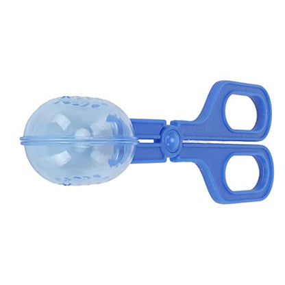 Reptile Poop Bucket Convenient Reptile Feeder Multifunction Tweezers Catcher Clear Valves Safe for (Blue)
