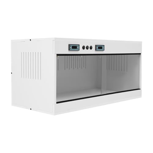 Reptile Breeding Box Terrarium 31.5x15.75x15.75 in | Smart Dual Temp Control, Sliding Glass Door, 3 E27 Sockets, For Lizard Snake Gecko - color: white