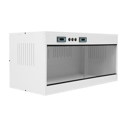 Reptile Breeding Box Terrarium 31.5x15.75x15.75 in | Smart Dual Temp Control, Sliding Glass Door, 3 E27 Sockets, For Lizard Snake Gecko - color: white