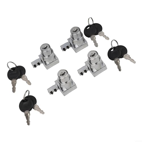 Zinc Alloy Sliding Glass Door Lock Set with Keys for Display Cabinets and Terrariums, Rust-Resistant Hardware for 5-8mm Glass Panels, Installation without Drilling(4PCS) - size: 4 Pieces