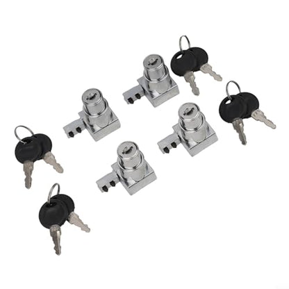 Zinc Alloy Sliding Glass Door Lock Set with Keys for Display Cabinets and Terrariums, Rust-Resistant Hardware for 5-8mm Glass Panels, Installation without Drilling(4PCS) - size: 4 Pieces