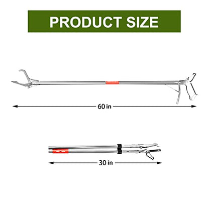 60" Snake Tongs Professional All-Aluminum Alloy Extra Heavy Duty Snake Tongs Reptile Grabber Catcher Wide Jaw Handling Garbage Picker Upper Tool。 - style: 1pcs60