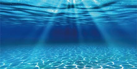 Natural Undersea Aquarium Background, Underwater Ocean Sunlight Fish Tank Background 30X18IN with 8 EVA Double-Sided Tape - color: Ocean, size: 30X18in/75X45cm