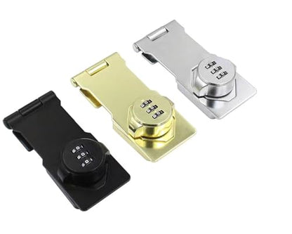 Multifunctional Combination Hasp Lock, Combination Lock for Cabinets, Mailboxes, Barn Doors, Floral Pet Doors and Office File Cabinets(Silver)