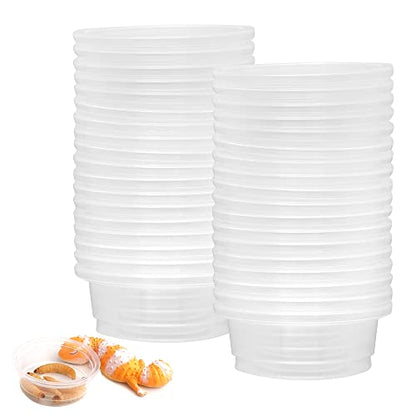 100 Count 0.5oz Crested Gecko Food Cups, Reptile Leopard Gecko Feeding Ledge Replacement Cups