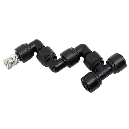 Reptile Mister Nozzles, 360 Degree Adjustable Reptile Cooling System Nozzles, Fine Mist Spray for Rainforest Tank Greenhouse Courtyard, Durable Plastic and Copper Construction with