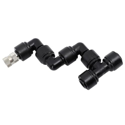 Reptile Mister Nozzles, 360 Degree Adjustable Reptile Cooling System Nozzles, Fine Mist Spray for Rainforest Tank Greenhouse Courtyard, Durable Plastic and Copper Construction with