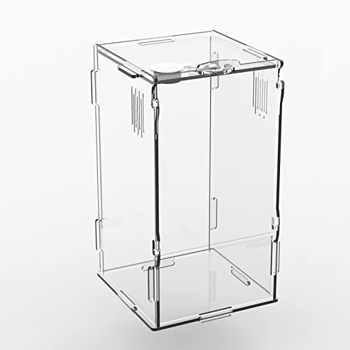 BETAZOOER Large Acrylic Reptile Tank Habitat Locking Terrarium 8''x6''x14'' - size: Large
