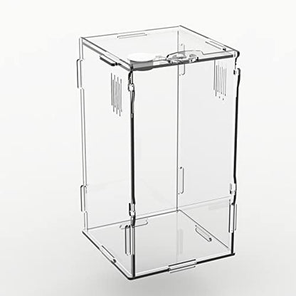 BETAZOOER Small Acrylic Reptile Tank Habitat Locking Terrarium 4''x4''x8'' - size: Small