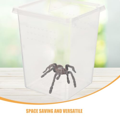 4pcs Small Insect Feeding Boxes Multihole Ventilation Design, Plastic Cricket Keeper Cage for Snail and Spider, Easy Maintenance and Space Saving Terrarium Containers