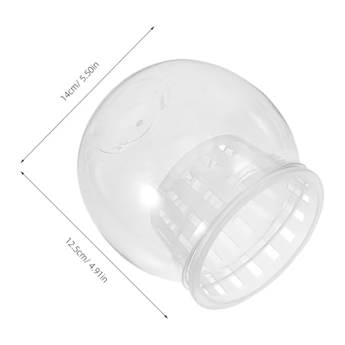 Homoyoyo Desktop Fish Aquarium Bowl with Water Plant Basket, Plastic Round Betta Terrarium Tank for Office and Home Small Aquatic Ecosystem
