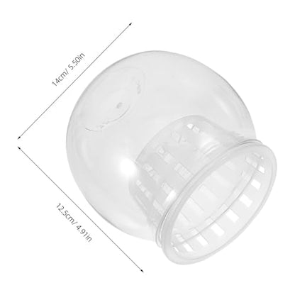 Homoyoyo Desktop Fish Aquarium Bowl with Water Plant Basket, Plastic Round Betta Terrarium Tank for Office and Home Small Aquatic Ecosystem