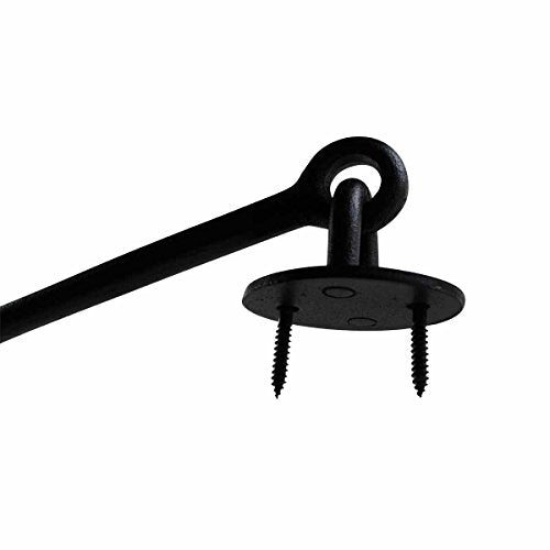 Renovators Supply Manufacturing 11 in. Black Wrought Iron Door Lock Latch/Gate Latch with Mounting Hardware - size: 11-inch