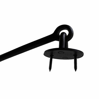 Renovators Supply Manufacturing 11 in. Black Wrought Iron Door Lock Latch/Gate Latch with Mounting Hardware - size: 11-inch