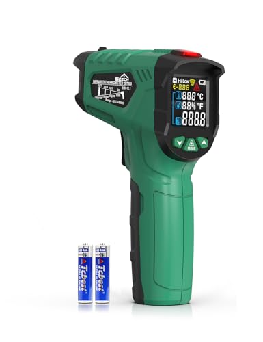 Infrared Thermometer Gun,SQECH Laser Thermometer Gun -58℉～1472℉(-50℃～800℃),Temperature Gun with Ambient Temperature&Humidity/Adjustable Emissivity/Color Backlight for Cooking, Oven,Engine,HVAC - color: Green(-58℉～1472℉)