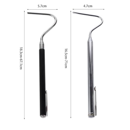Adjustable Stainless Steel Snake Hook Retractable Long Handle Professional Amphibious Reptile Catching Tool Accessories(Silver) - color: Silver