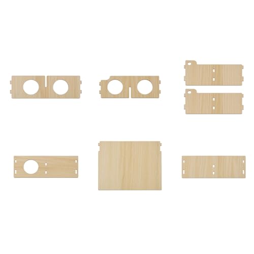 Multi-Chamber Wooden Hamster Hideout & Tunnel - Durable, Ventilated Natural Wood Cage Accessories for Dwarf, Syrian Hamsters and Small Pets